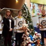 Grizzlies dropping off Teddy Bear Donation to the Early Years Centre at the Child, Youth and Family building